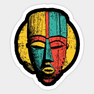 Bold Tribal African Mask Pop Art Print Sticker